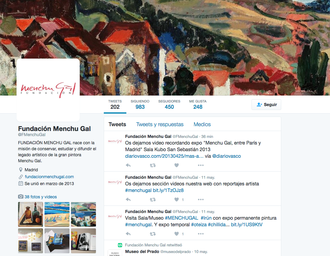 ¿Aún no conoces el Twitter de la Fundación Menchu Gal? ¡síguenos!